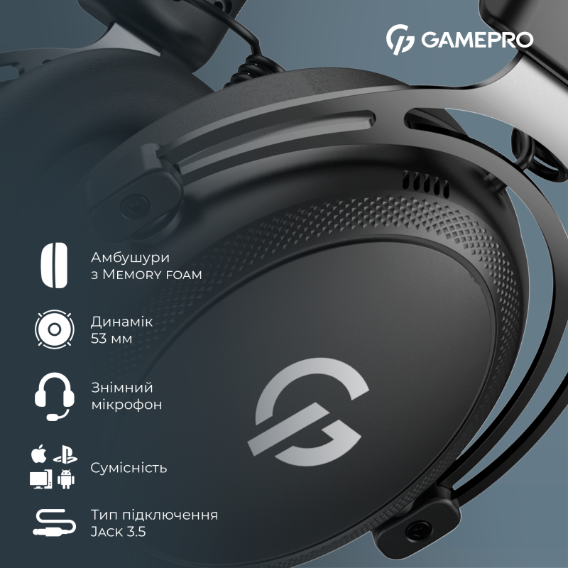 Комп'ютерна гарнітура GamePro Asgard Skald Origin Black (HS850B)