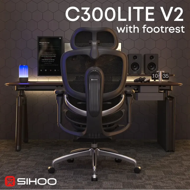 Кресло Sihoo C300 LITE V2 Black (C300-LITE-V2-B101-JT)