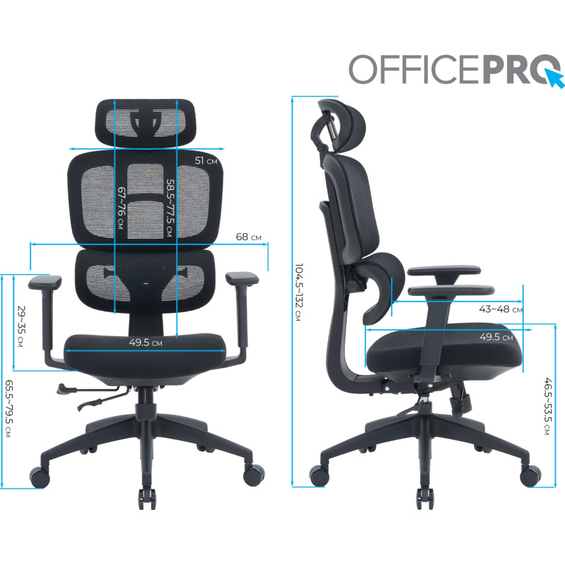 Крісло OfficePro Skyline OC580-BBB Black
