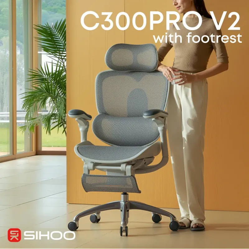 Кресло Sihoo C300 PRO V2 White (C300-PRO-V2-B102-JT)