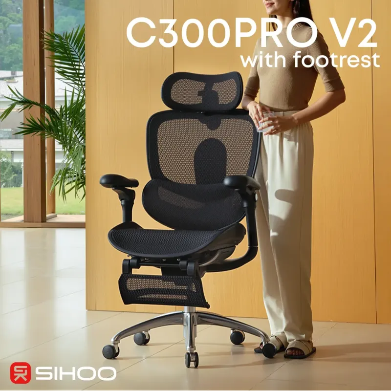 Кресло Sihoo C300 PRO V2 Black (C300-PRO-V2-B101-JT)