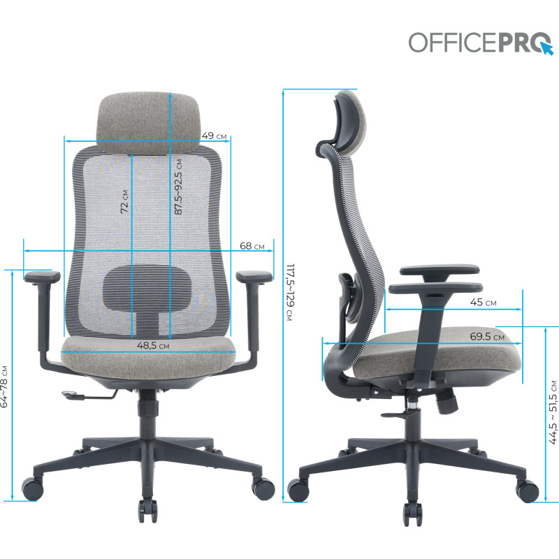 OfficePro Wave OC599-B-DG-DG Black/Dark Gray