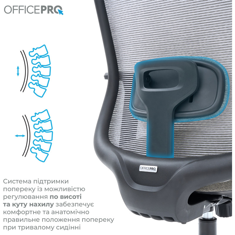 OfficePro Wave OC599-B-DG-DG Black/Dark Gray