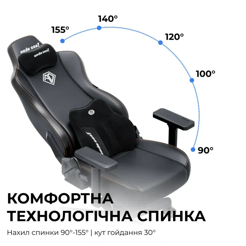 Крісло Anda Seat Kaiser 3E XL Gray Fabric (AD23YC-XL-09-G-CF-G01)