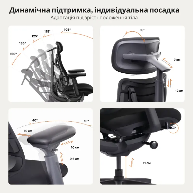 Кресло LiberNovo Omni SE Obsidian 48 см (CP-GW-1000075-00-03)