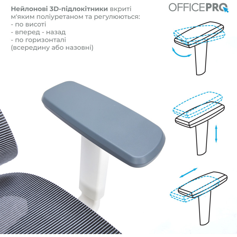 OfficePro Elegant OC660-W-DG-DG White/Dark Gray