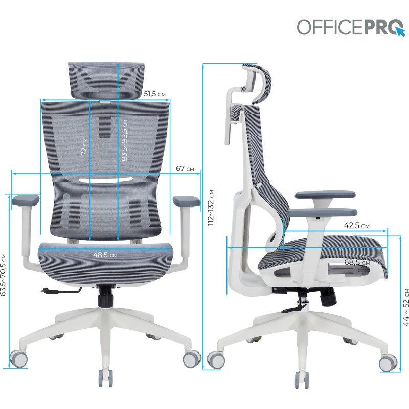 OfficePro Elegant OC660-W-DG-DG White/Dark Gray
