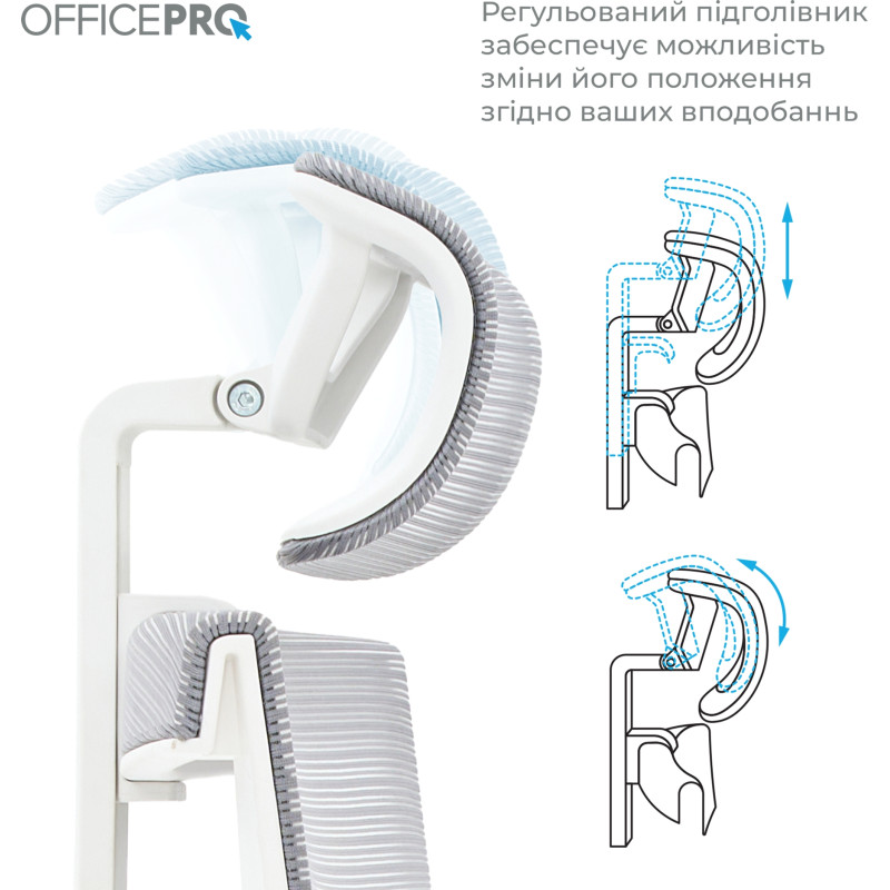 OfficePro Elegant OC660-W-LG-LG White/Light Gray