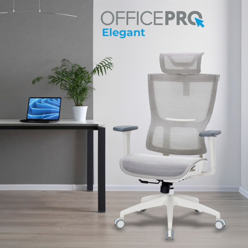 OfficePro Elegant OC660-W-LG-LG White/Light Gray