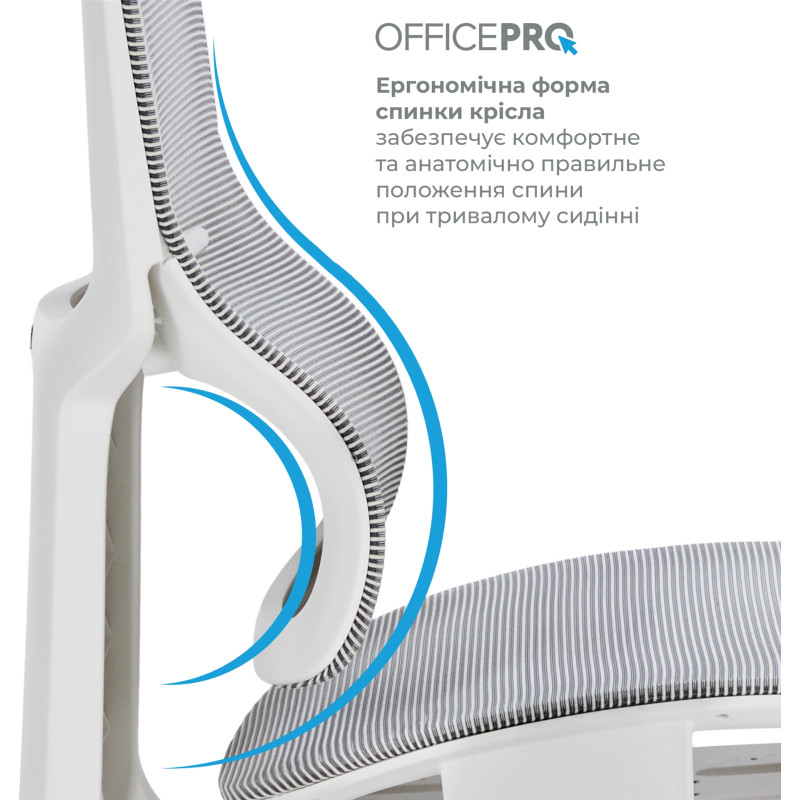 OfficePro Elegant OC660-W-LG-LG White/Light Gray