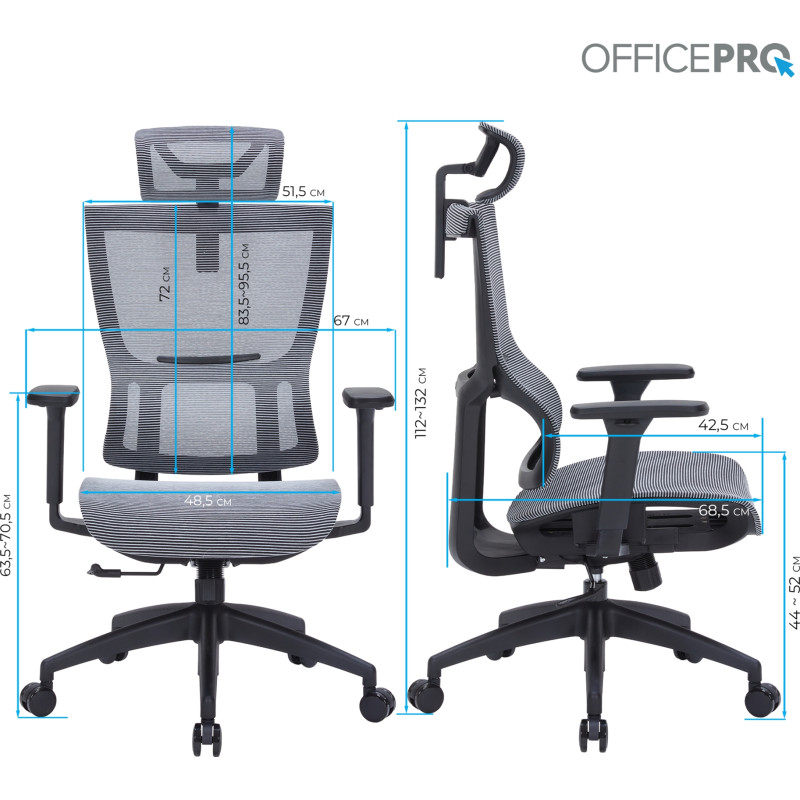 OfficePro Elegant OC660-B-DG-DG Black/Dark Gray