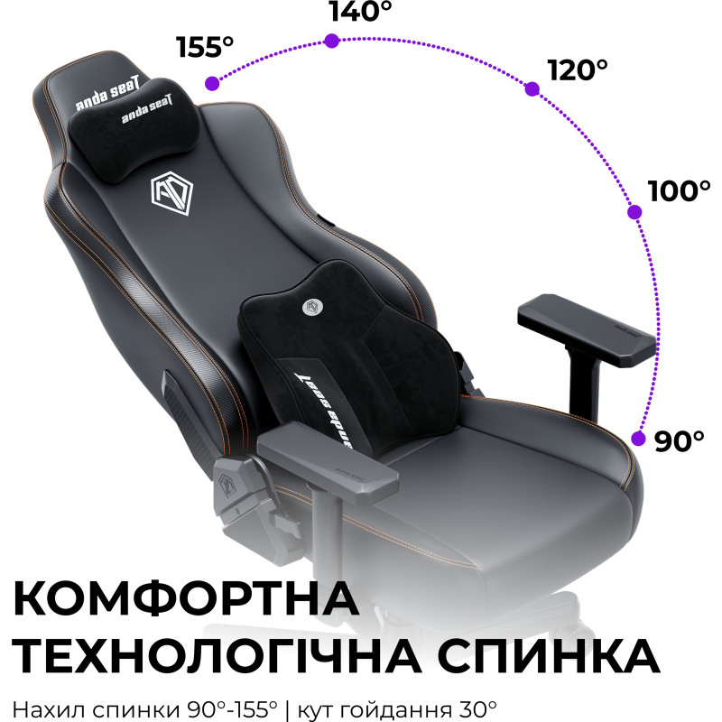 Кресло Anda Seat Novis Plus XL Black PVC (AD23YC-XL-01-B-PV-B04)