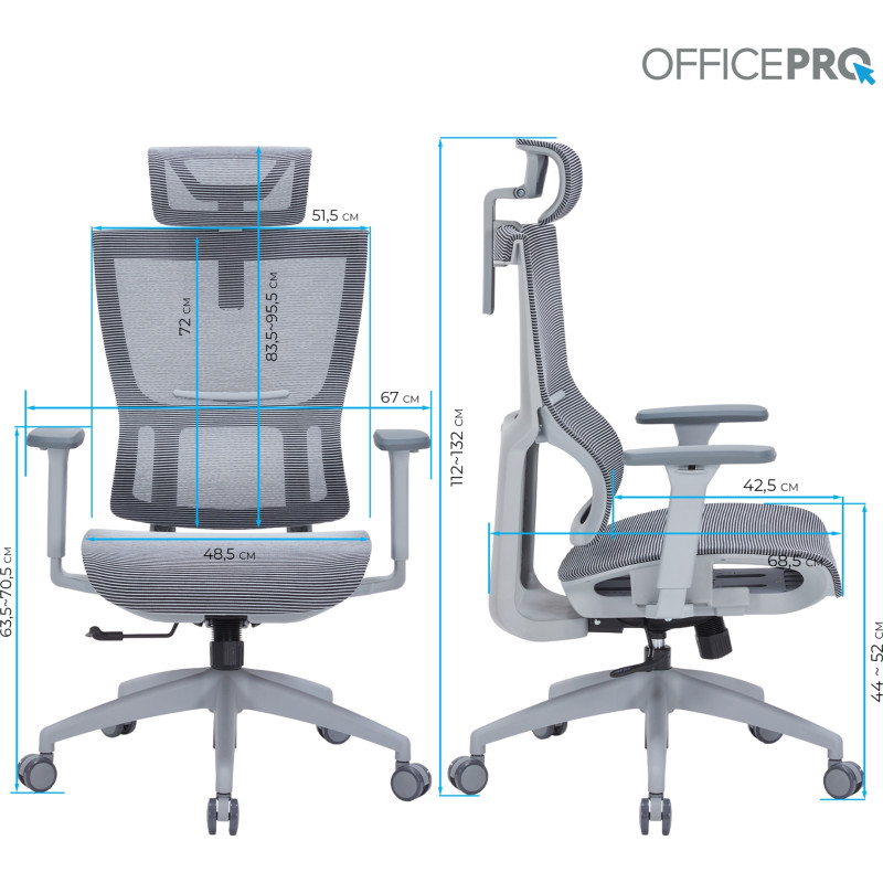 OfficePro Elegant OC660-G-DG-DG Gray/Dark Gray