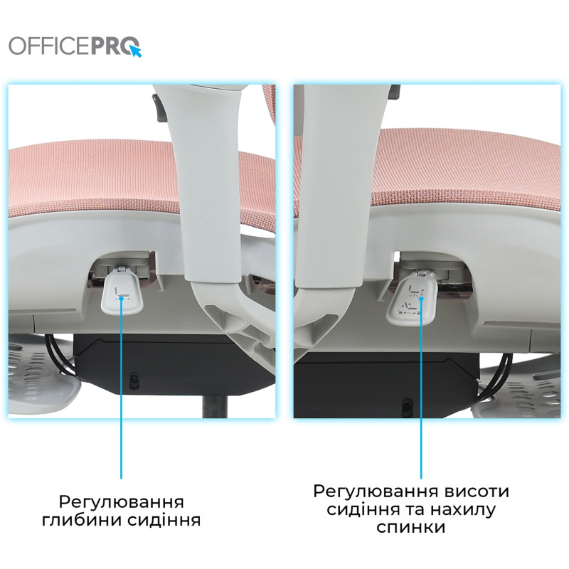 Крісло OfficePro Elite OC950GLP Gray/Light Pink