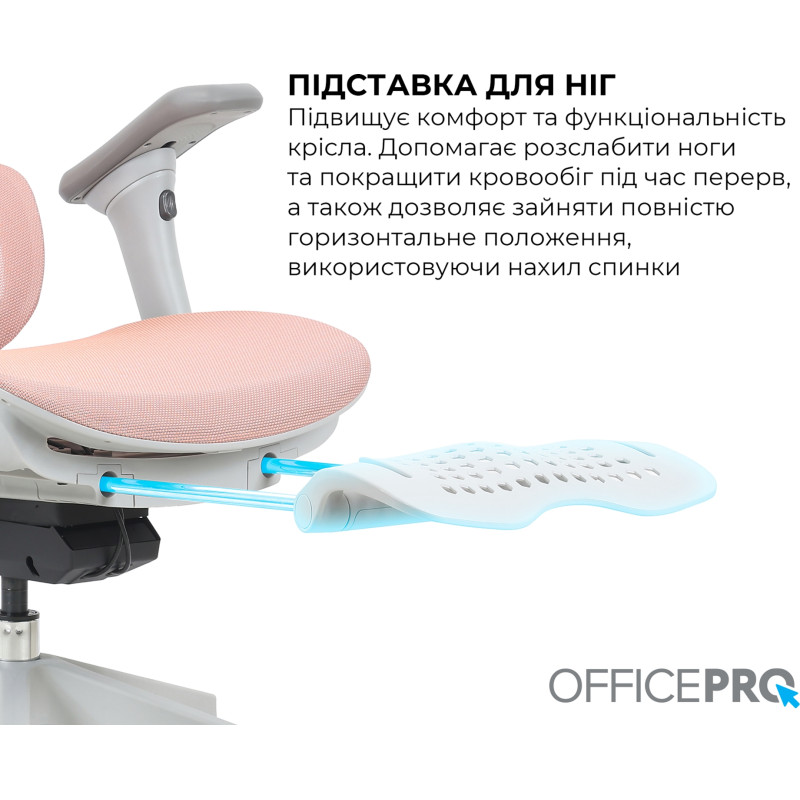 Крісло OfficePro Elite OC950GLP Gray/Light Pink