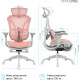 Крісло OfficePro Elite OC950GLP Gray/Light Pink