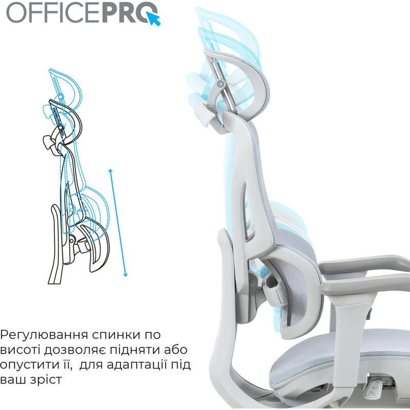 Крісло OfficePro Elite OC950GLB Gray/Light Blue