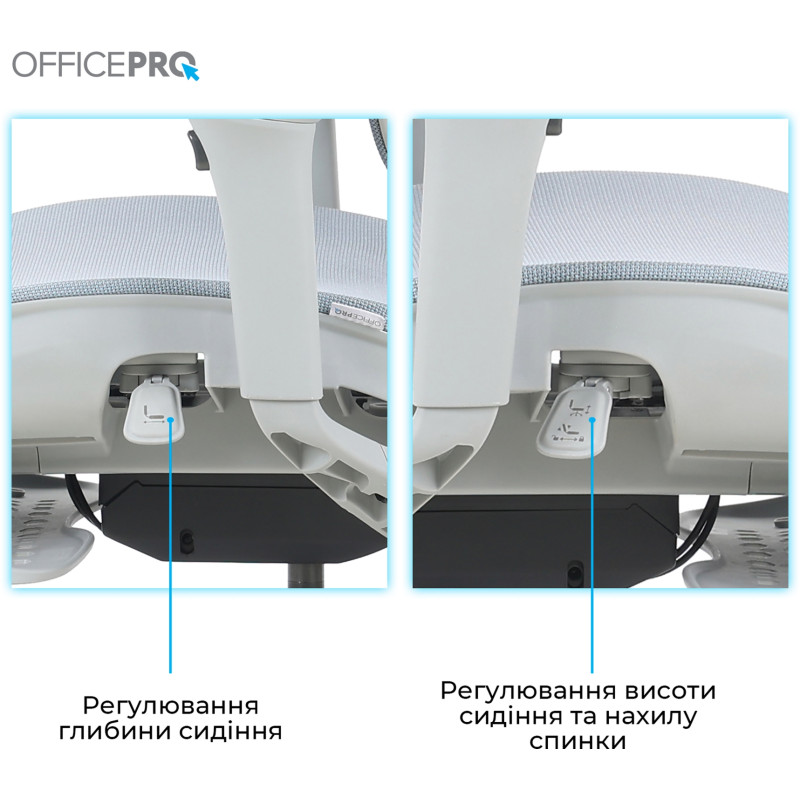 Крісло OfficePro Elite OC950GLB Gray/Light Blue