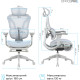 Крісло OfficePro Elite OC950GLB Gray/Light Blue