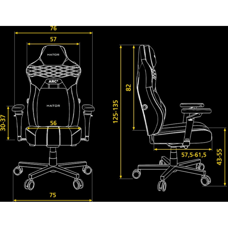 Крісло HATOR Arc 4 XXL Velour Black (HTC4440XXL)