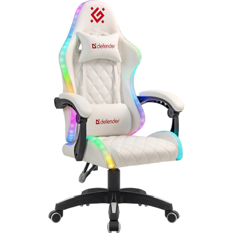 Кресло Defender Energy RGB white (64557)