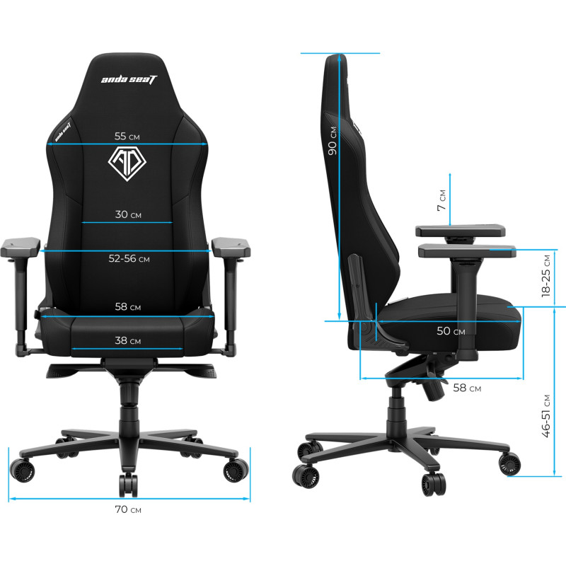Anda Seat Phantom 3 XL Dark Gray Fabric (AD18XL-52-GB-F-G01)