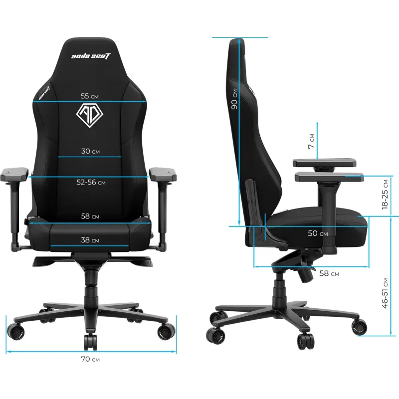 Кресло Anda Seat Phantom 3 XL Dark Gray Fabric (AD18XL-52-GB-F-G01)