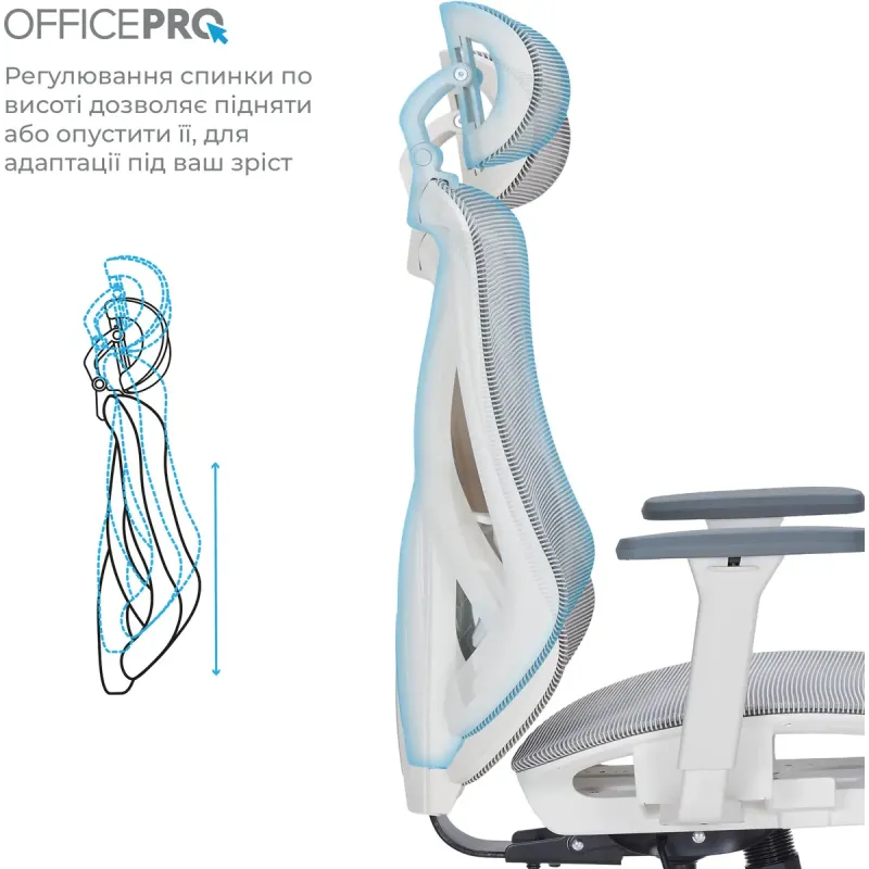 Крісло OfficePro OC630-W-LG-LG