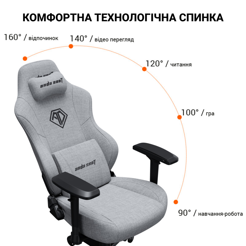 Anda Seat Phantom 3 Pro L Dark Gray Fabric (AD18YC-06-GB-F)