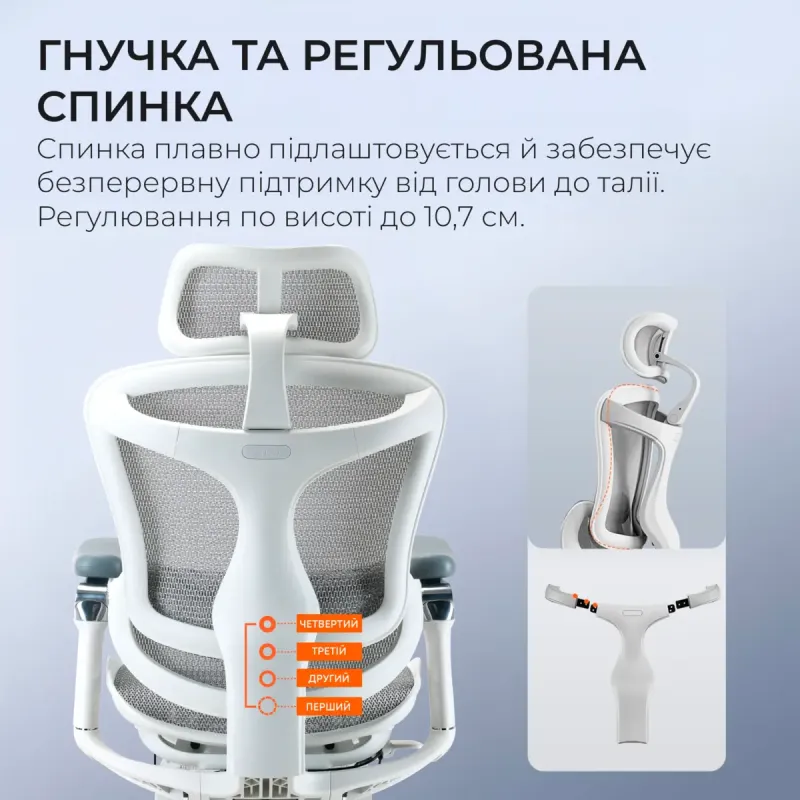 Крісло Sihoo DORO C300 Pro Mesh White with footrest (DORO-C300-PRO-M102-JT)