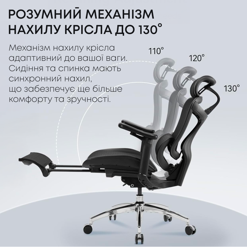Кресло Sihoo DORO C300L Mesh Black with footrest (DORO-C300L-A3-101-JT)