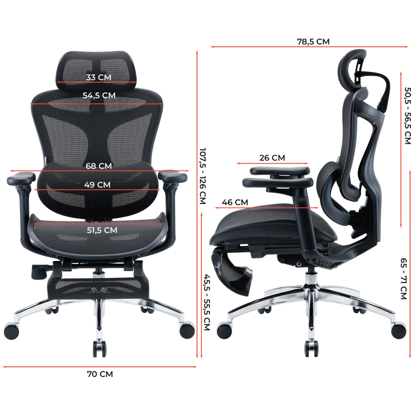 Кресло Sihoo DORO C300L Mesh Black with footrest (DORO-C300L-A3-101-JT)