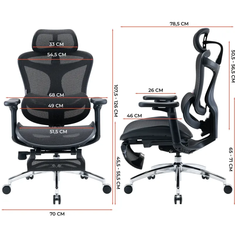 Крісло Sihoo DORO C300L Mesh Black with footrest (DORO-C300L-A3-101-JT)