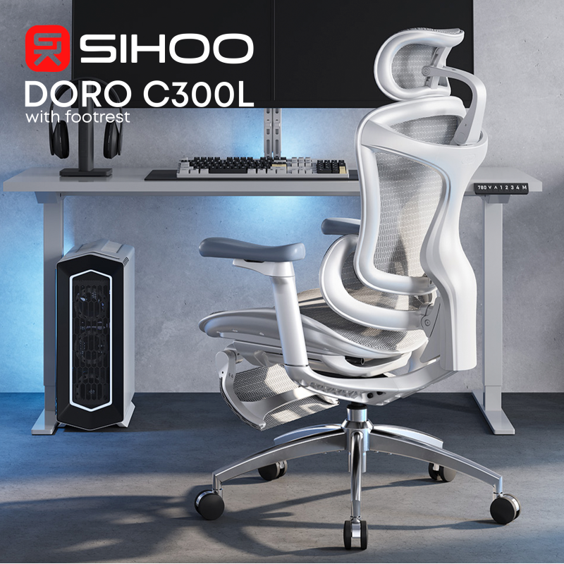 Крісло SIHOO Doro C300L with Footrest White (DORO-C300L-A3-102-JT)