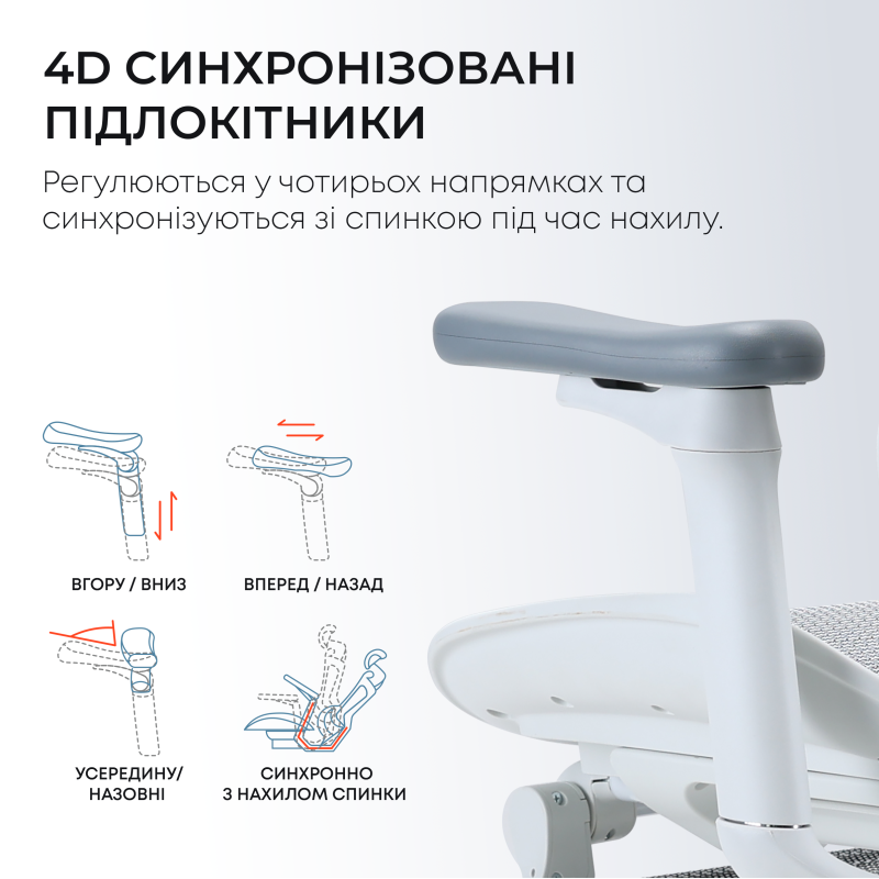 Крісло SIHOO Doro C300L with Footrest White (DORO-C300L-A3-102-JT)