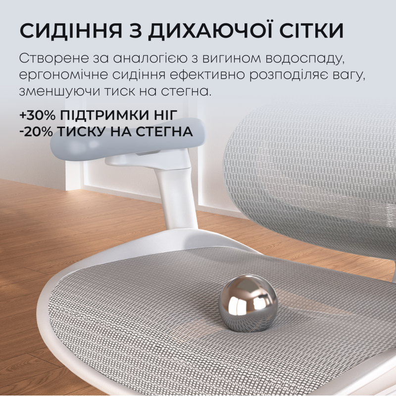 Крісло SIHOO Doro C300L with Footrest White (DORO-C300L-A3-102-JT)