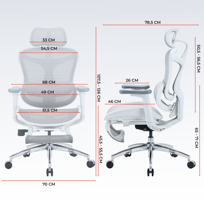 Крісло SIHOO Doro C300L with Footrest White (DORO-C300L-A3-102-JT)