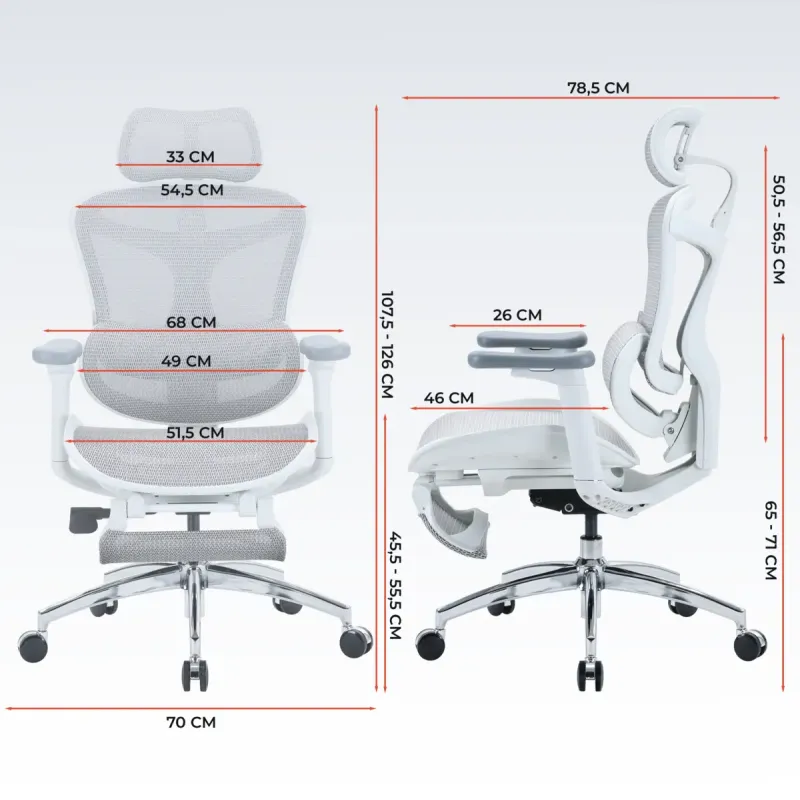Крісло SIHOO Doro C300L with Footrest White (DORO-C300L-A3-102-JT)