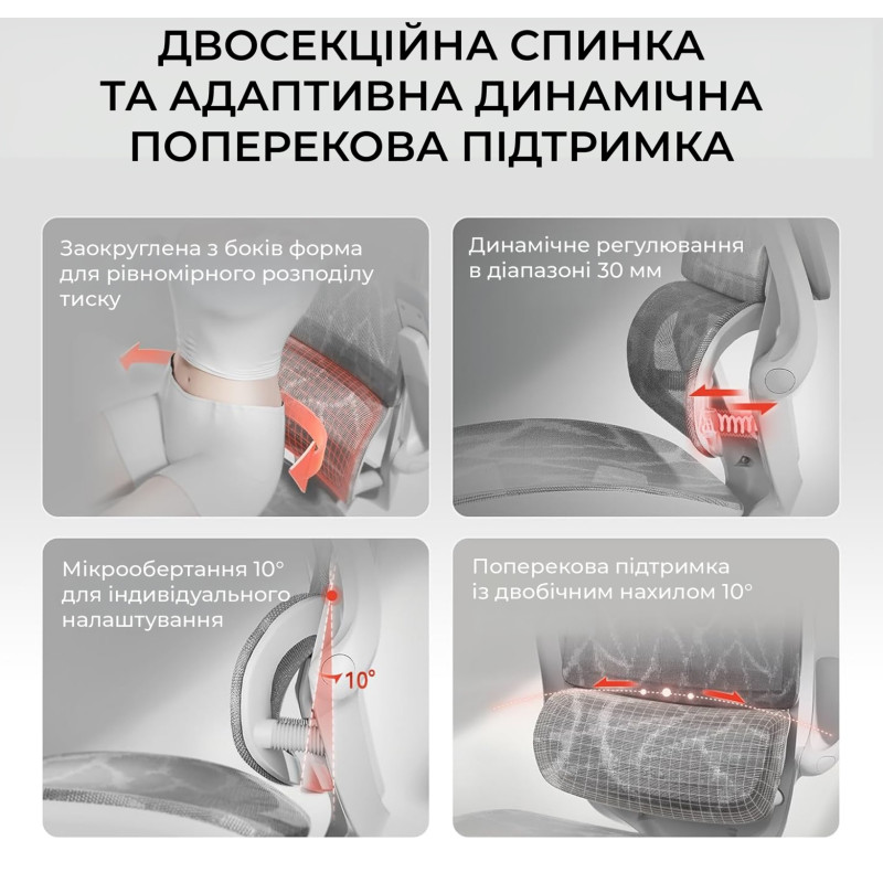 Крісло Sihoo M59AS Mesh Gray (M59AS-M301)