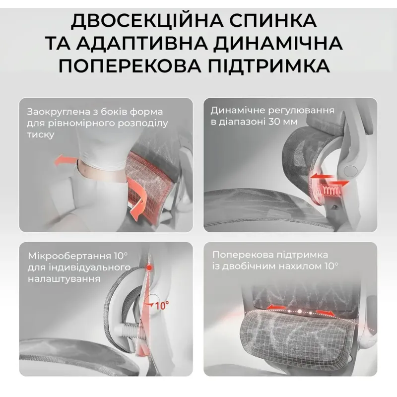 Крісло Sihoo M59AS Mesh Gray (M59AS-M301)