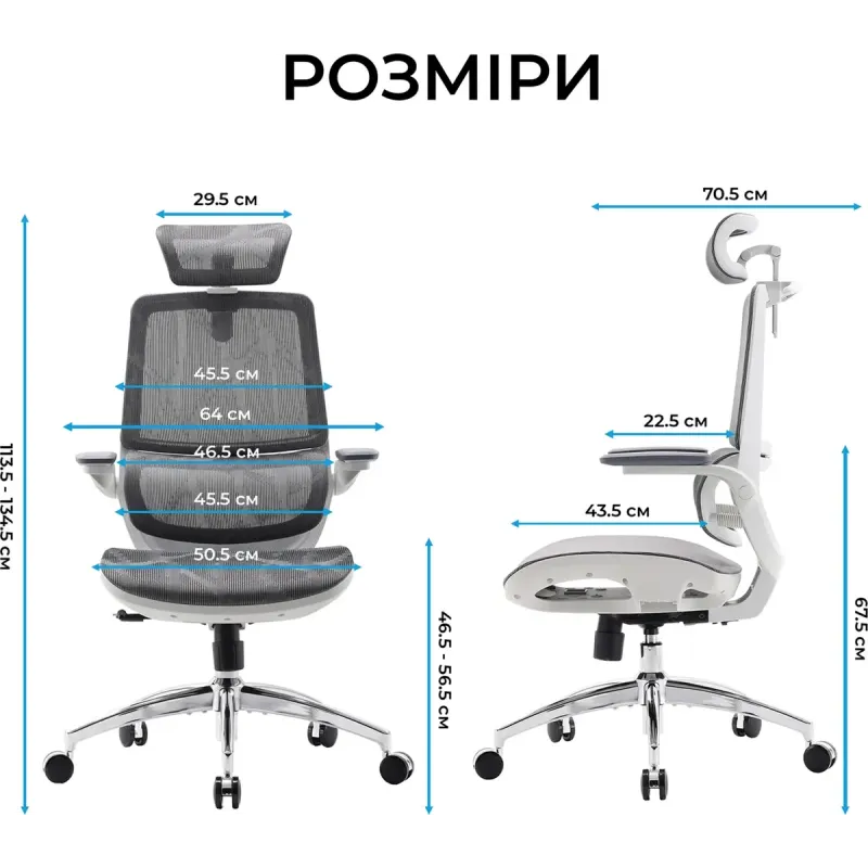 Крісло Sihoo M59AS Mesh Gray (M59AS-M301)