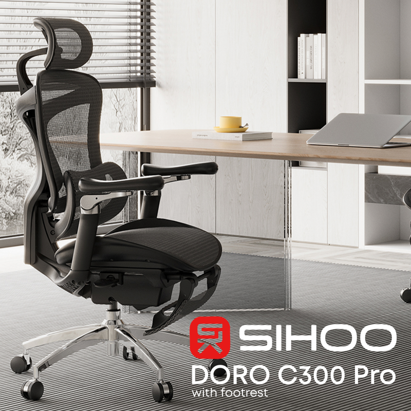 Крісло Sihoo DORO C300 Pro Mesh Black with footrest (DORO-C300-PRO-M101-JT)