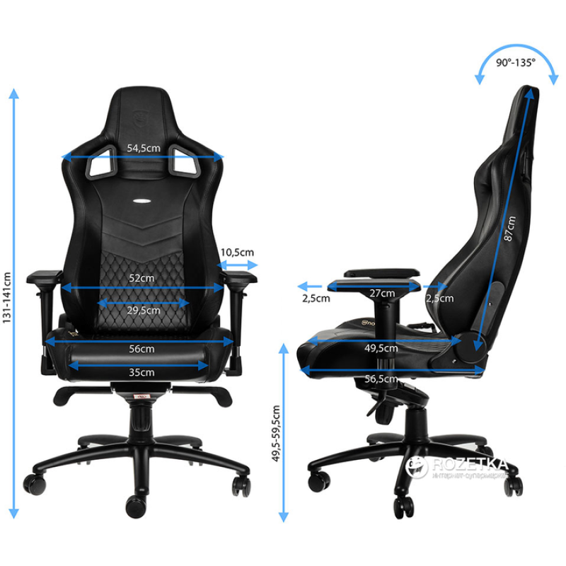 Кресло Noblechairs Epic real leather black (NBL-RL-BLA-001)