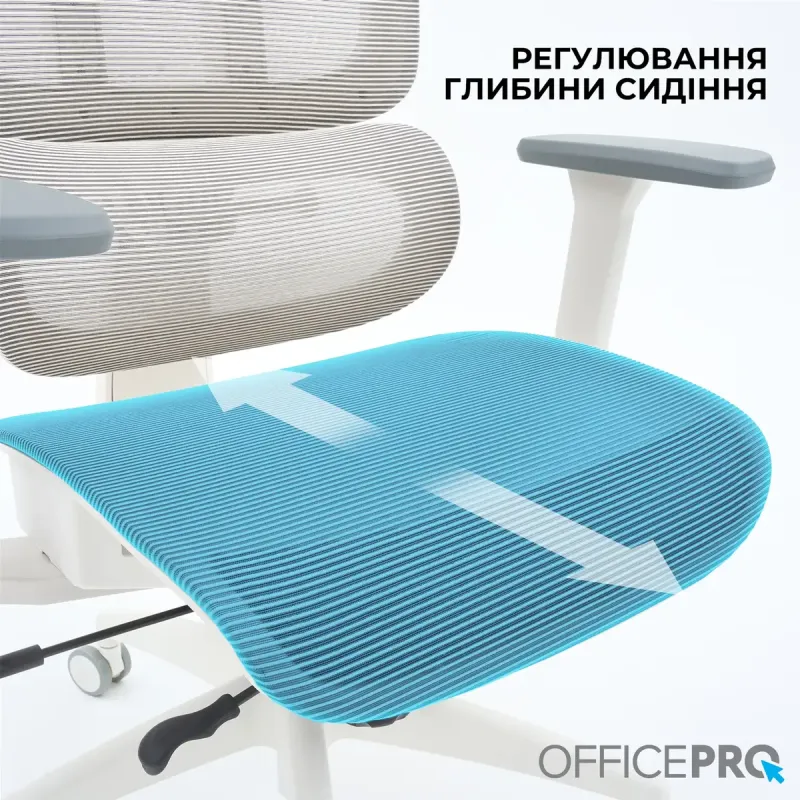 Крісло OfficePro Skyline OC680-W-LG-LG White/Light Gray