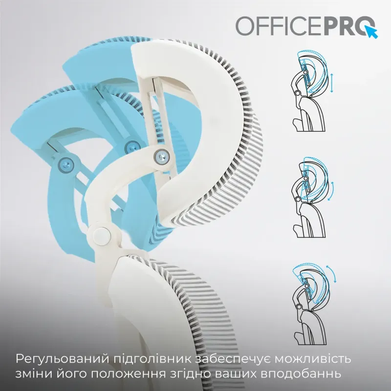 Крісло OfficePro Skyline OC680-W-LG-LG White/Light Gray