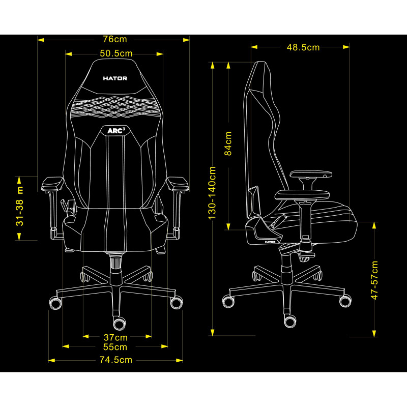Крісло HATOR Arc 3L PU Black (HTC3400L)