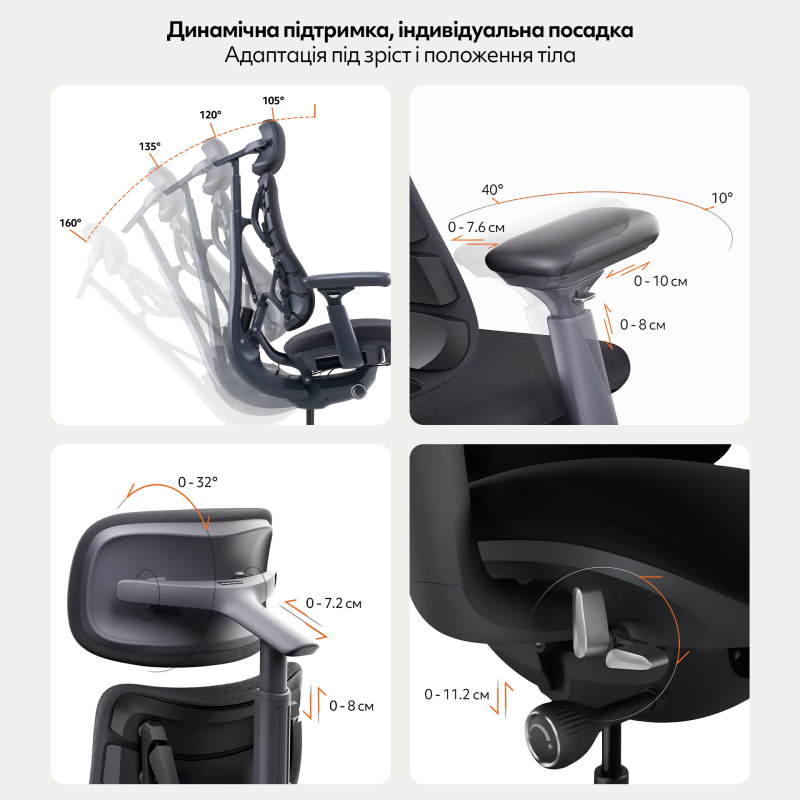 Крісло LiberNovo Omni Midnight Black 48 см (CP-GW-0000015-00-01)