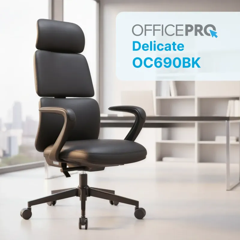 Кресло OfficePro Delicate OC690BK Black PVC
