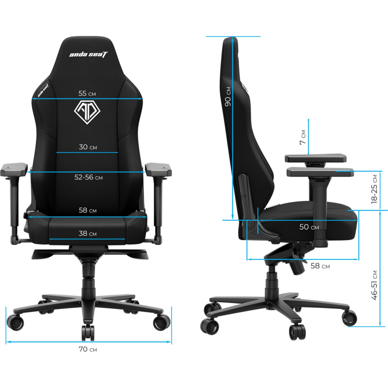 Кресло Anda Seat Phantom 3 XL Black Fabric (AD18XL-52-B-F-B01)