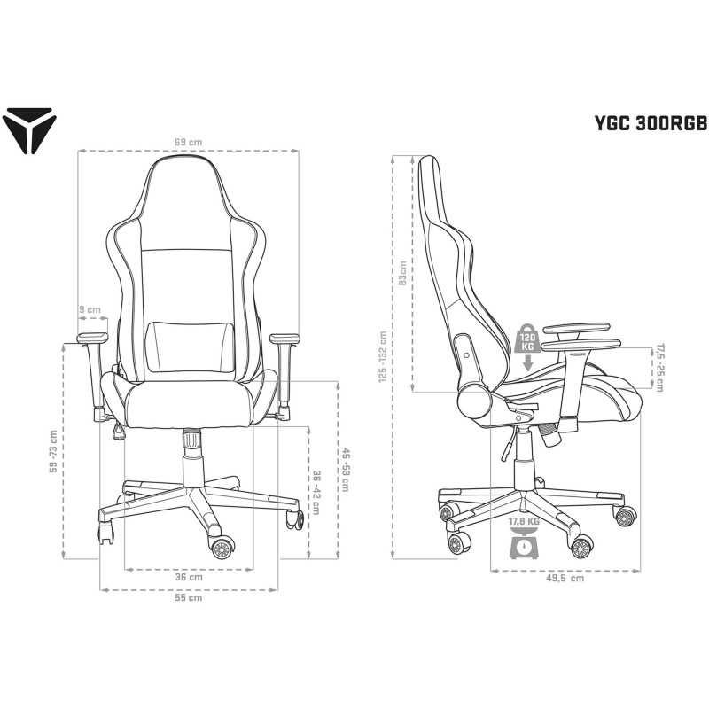 Кресло YENKEE STARDUST Black (YGC 300RGB)